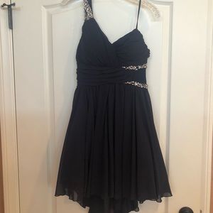 Navy blue dress w/ one shoulder strap